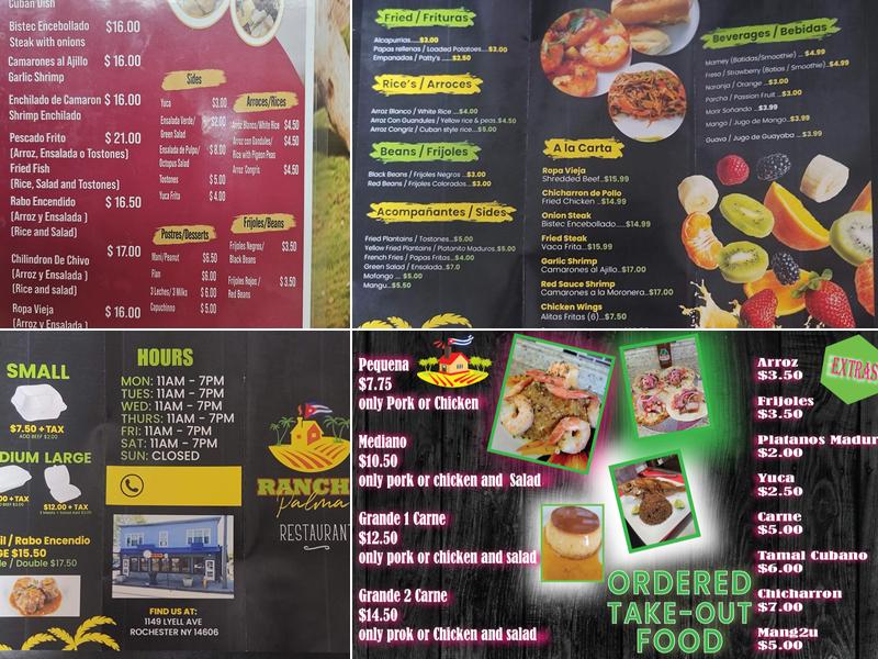Rancho Palma Menu