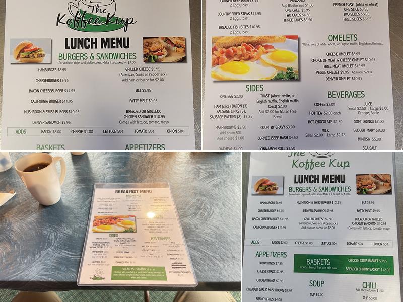 The Koffee Kup Menu