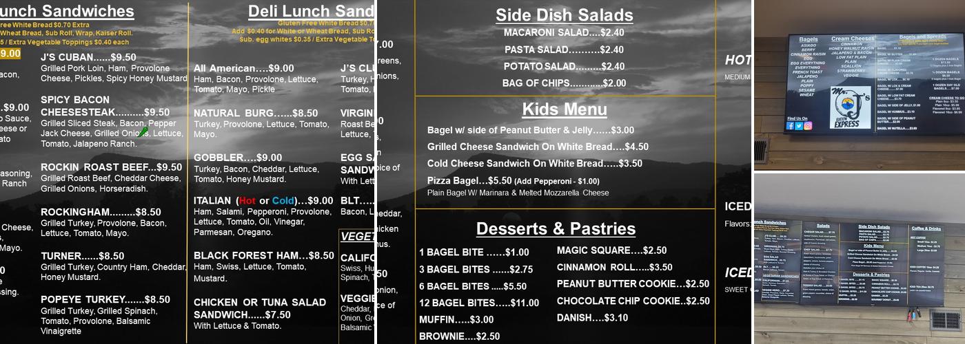 Mr. J's Elkton Express Menu