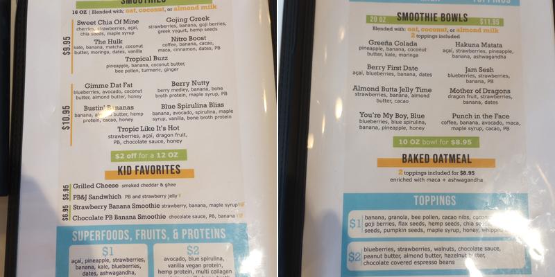 Good Life Organic Kitchen Menu