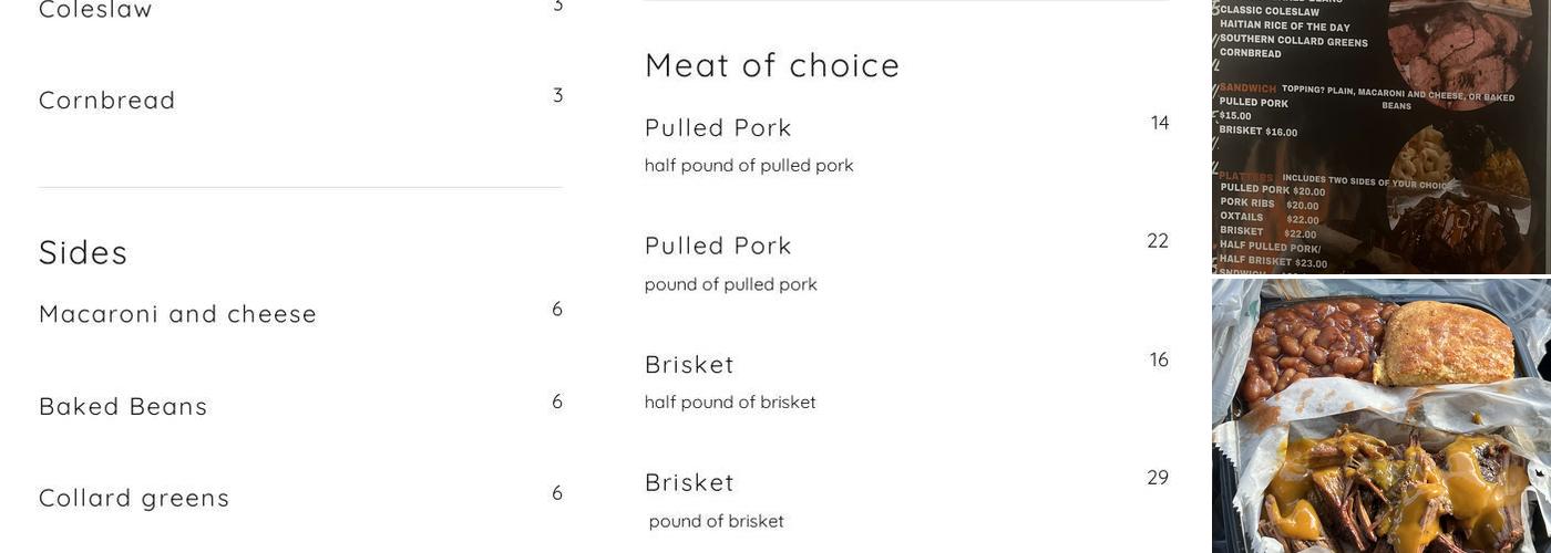 Wholly Smoke bar-q Menu