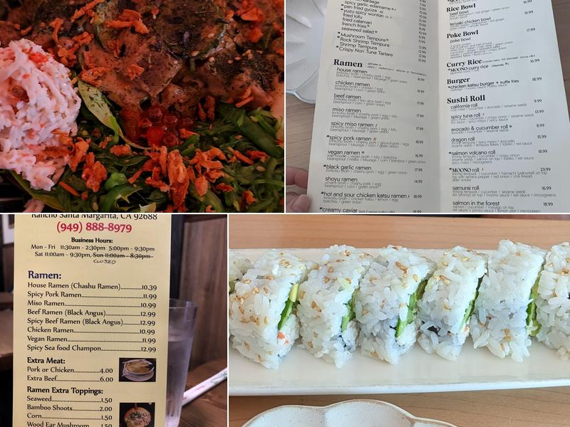 MOONO Menu