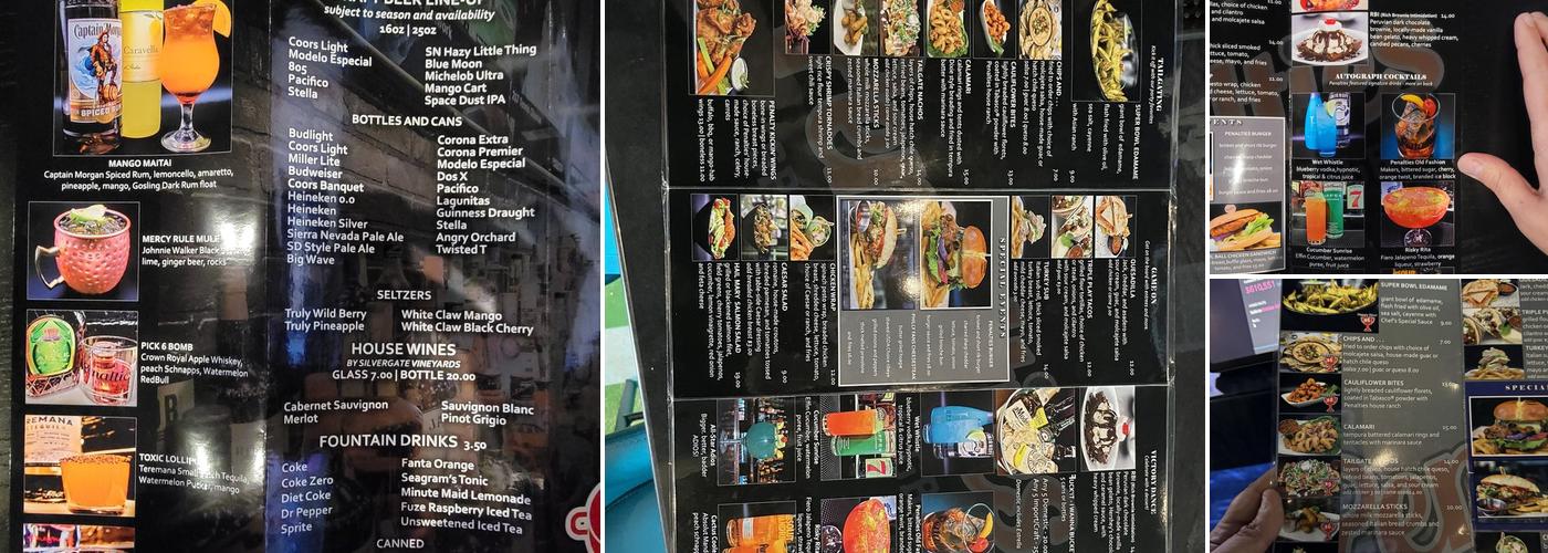 Penalties Sports Bar & Grill Menu