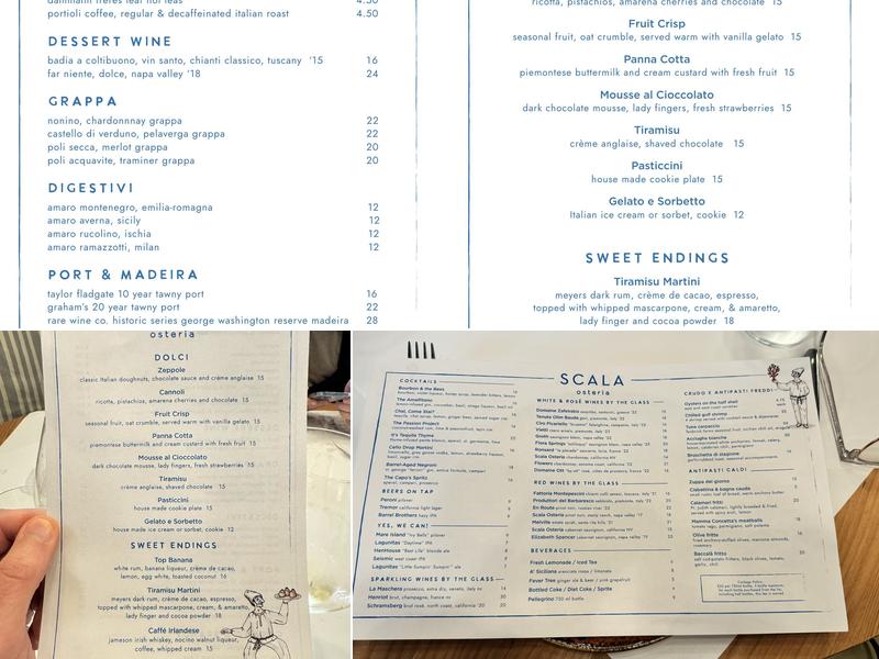 Scala Osteria & Bar Menu
