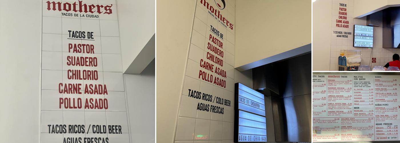 Mothers Tacos Menu