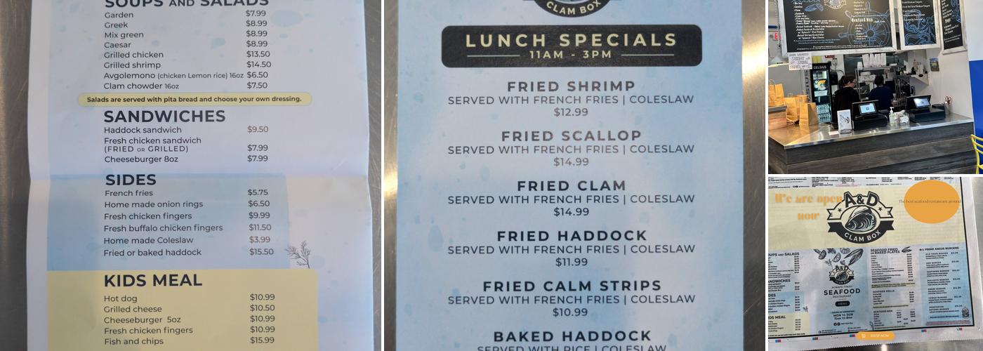 A&D Clam Box Menu