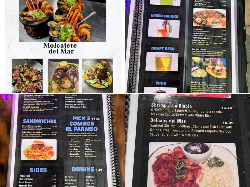 El Paraiso Mexican Kitchen Downtown Springfield Menu