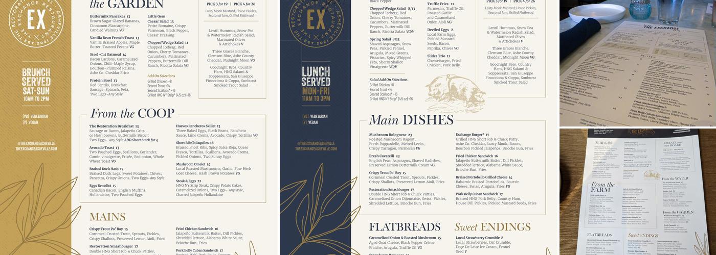The Exchange Restaurant & Bar Menu