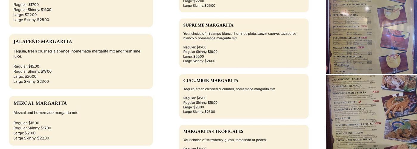 Casa Mendoza Menu