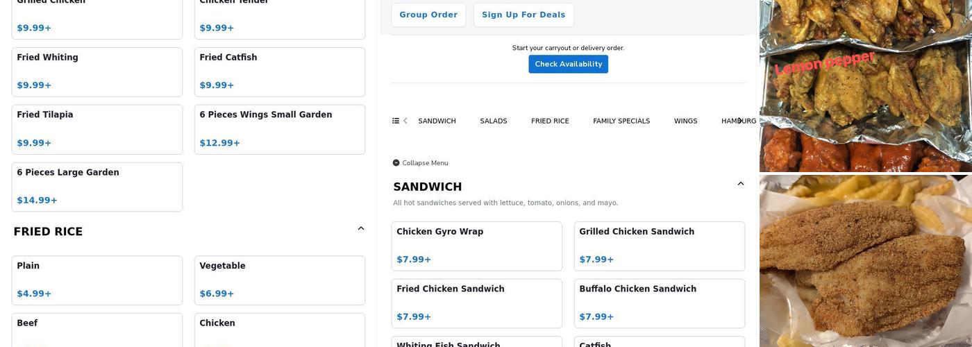 Touchdown Wings (Overland) Menu