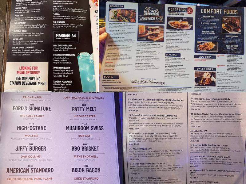 Ford's Garage Novi Menu