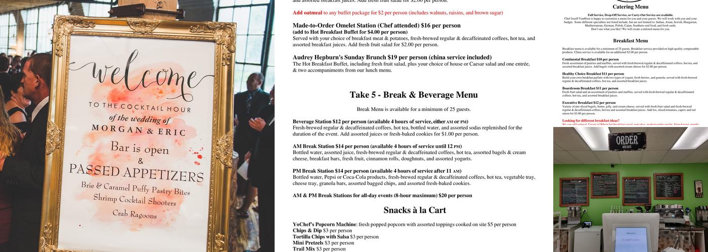 Yo Chef's Catering Co Menu