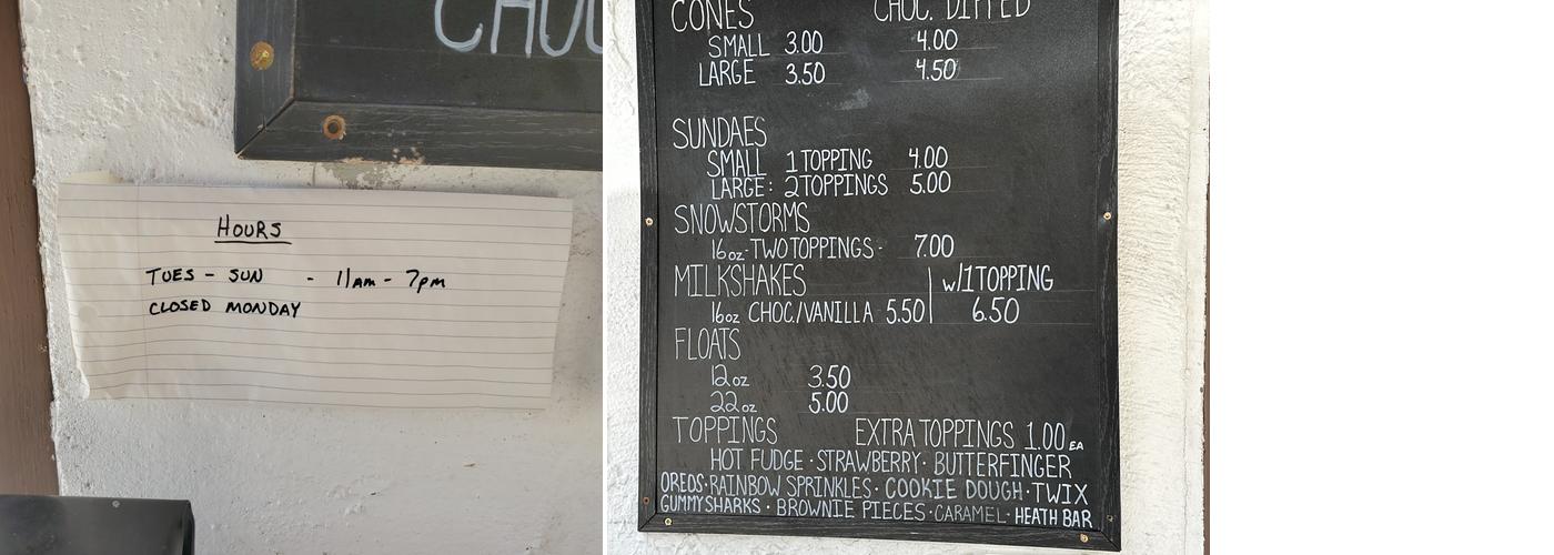 Wolf Hogies & Ice Cream Menu