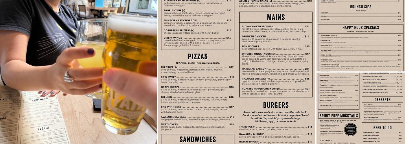 Fate Brewing Company - Phoenix Menu