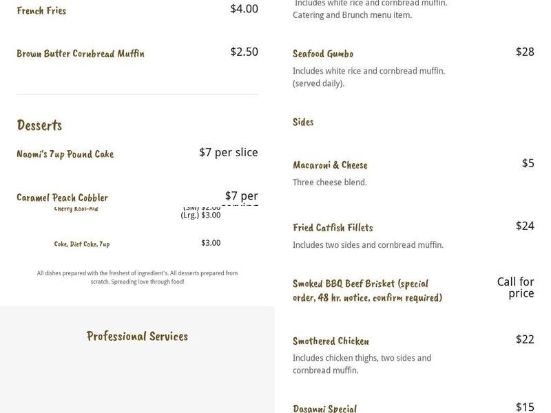 Cherie's Southern Kitchen Menu