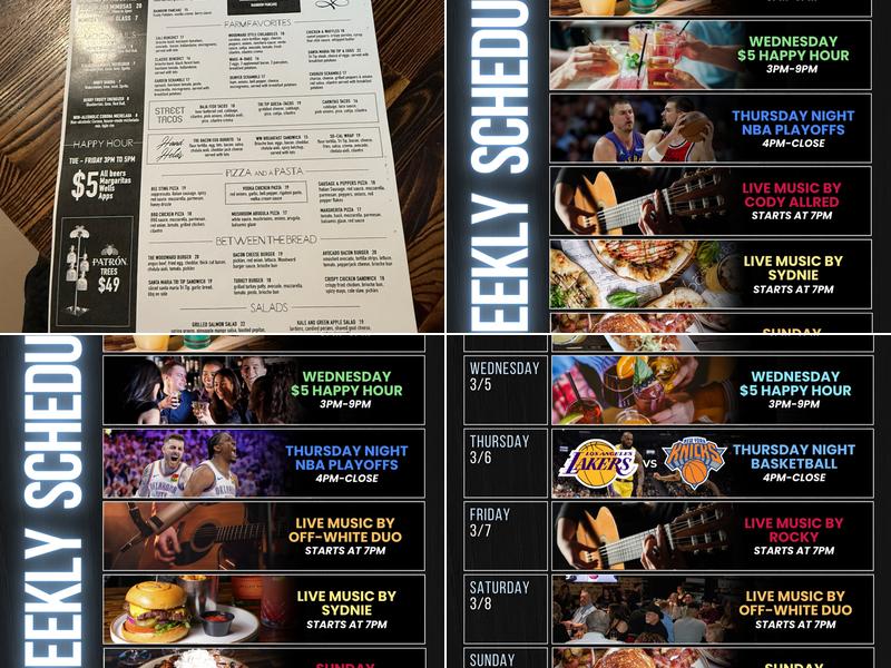 The Woodward American Grill Menu