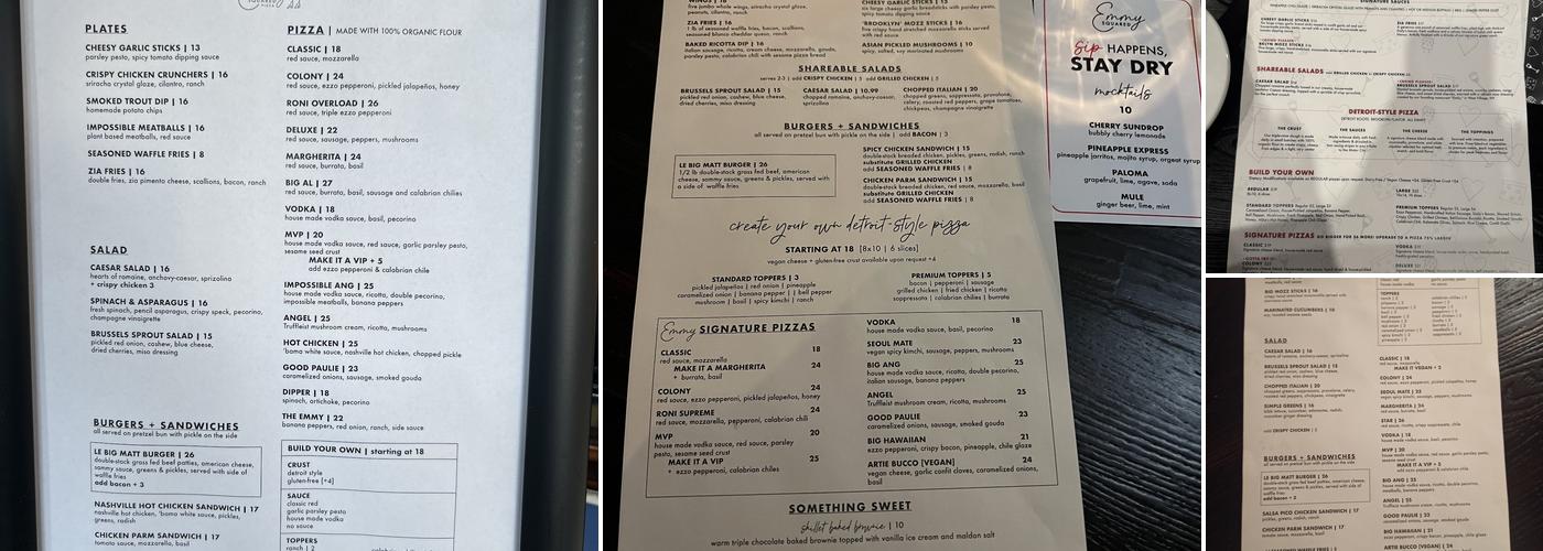 Emmy Squared Pizza: Hell's Kitchen, New York Menu