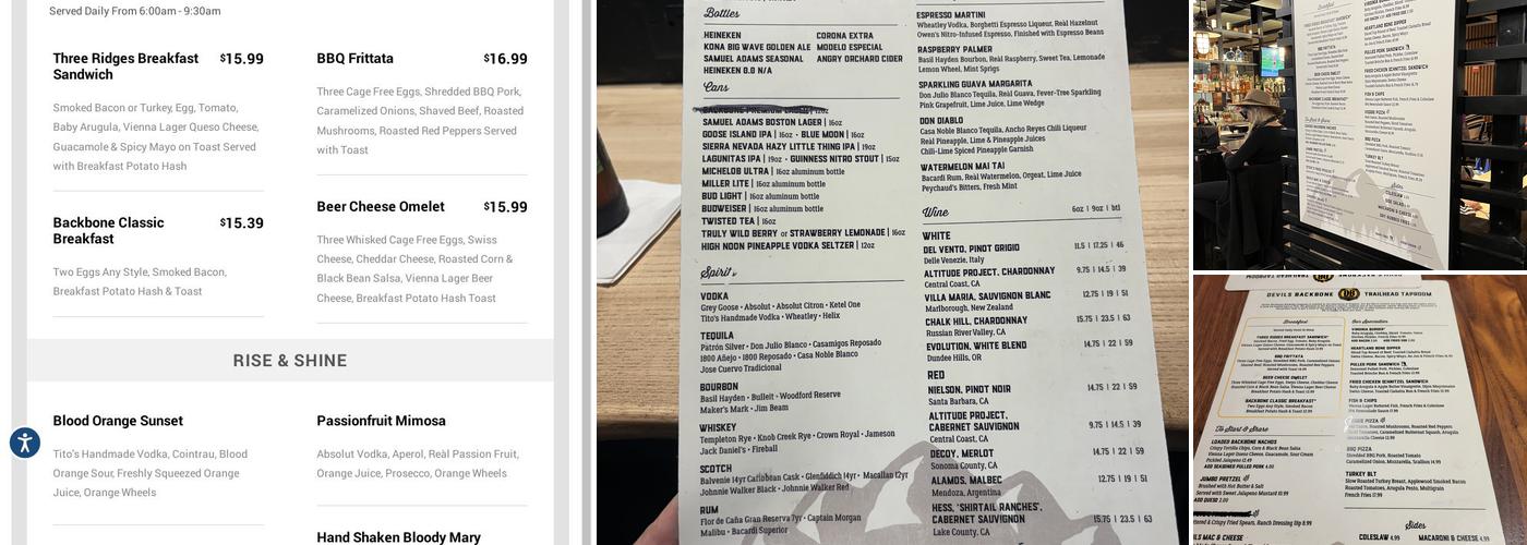 Devil’s Backbone Taproom Menu