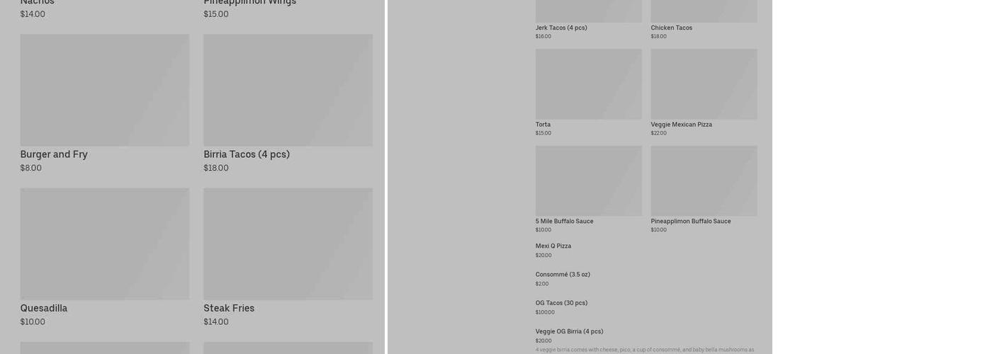 Fat Charles BBQ Menu