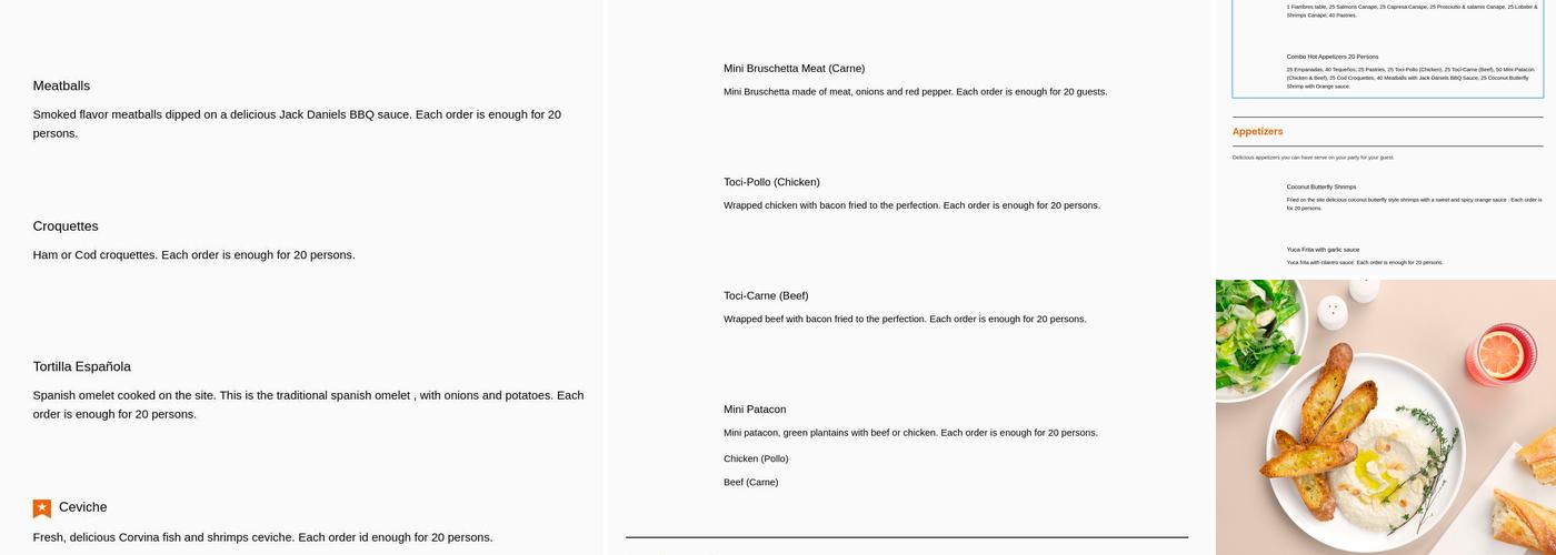 Garcia's Paella Cafe-Cater Menu