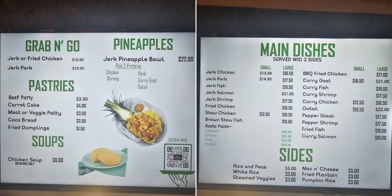 Jamaican Jerkshack HFD Menu