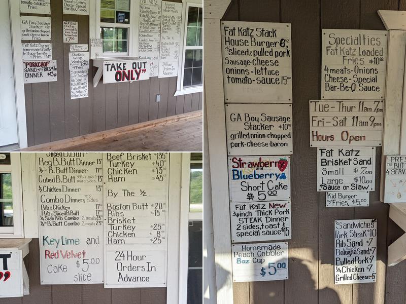 Fat Katz Real Kuntry Grilling &Cooking Menu