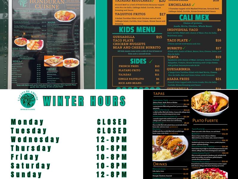 La Casa De Amigos Menu