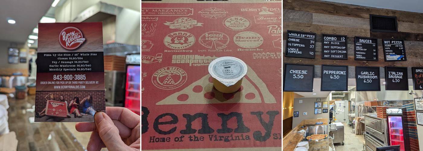 Benny Rinaldi's Menu