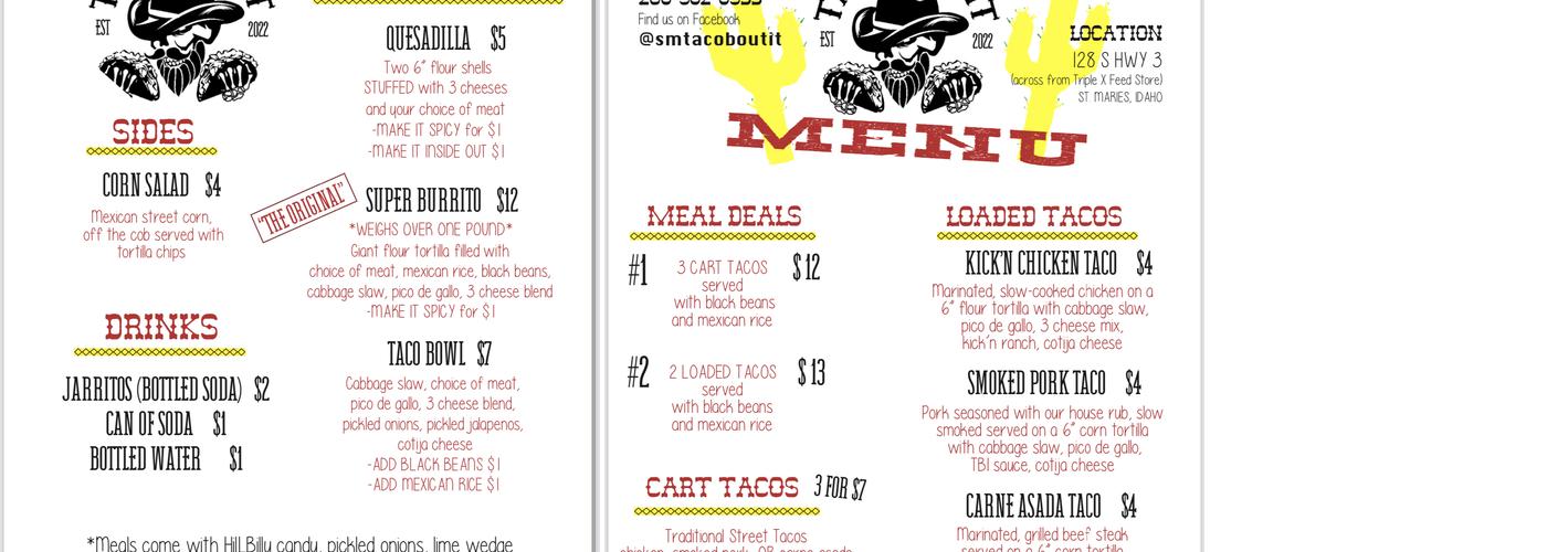 Taco Bout It Menu