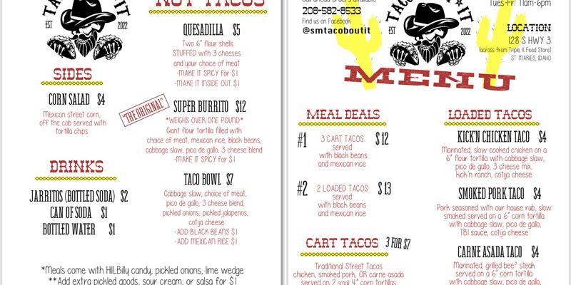 Taco Bout It Menu