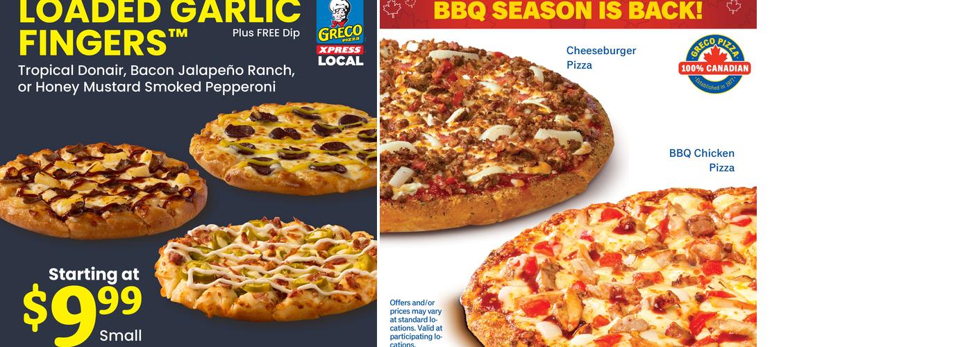 Greco Pizza Xpress Menu
