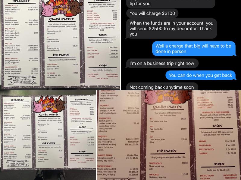 Smokeez BBQ Inc Menu