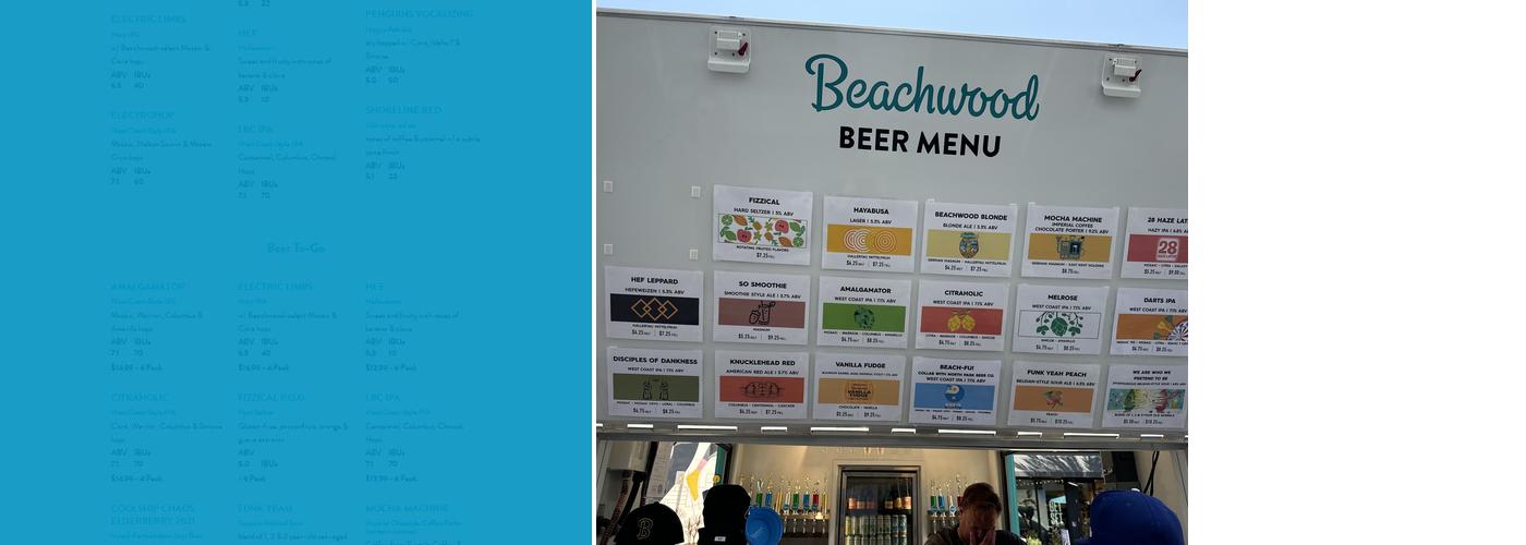 Beachwood Brewing 2nd & PCH Menu