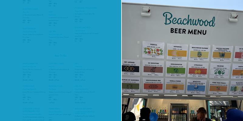 Beachwood Brewing 2nd & PCH Menu
