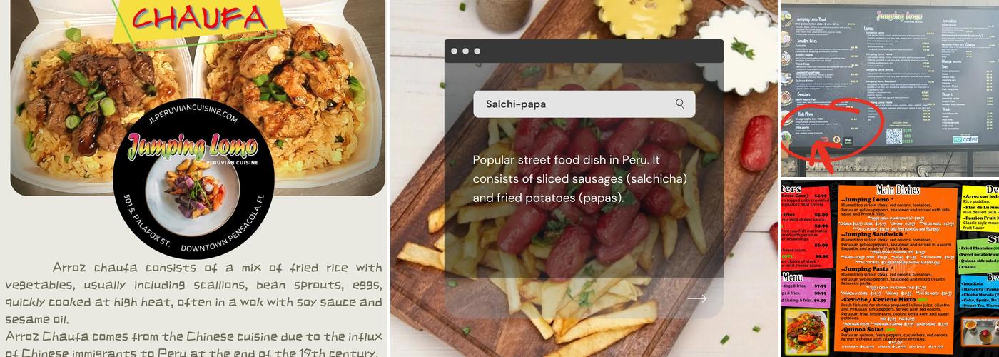 Jumping Lomo Peruvian Cuisine Menu