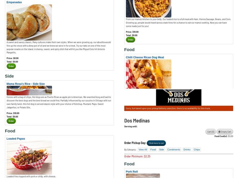 Dos Medinas Food Trailer Menu