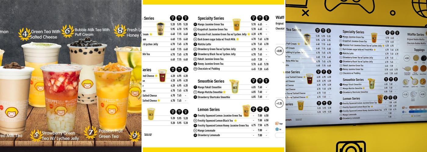 Happy Lemon Brighton Menu