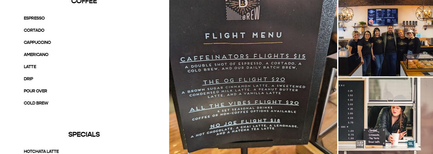 Deja Brew Menu