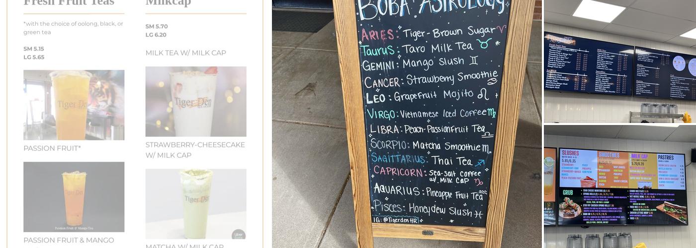 Tiger Den Tea House Menu