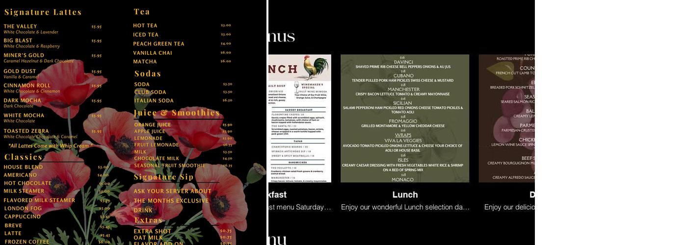 Fountain Creek Winery Menu