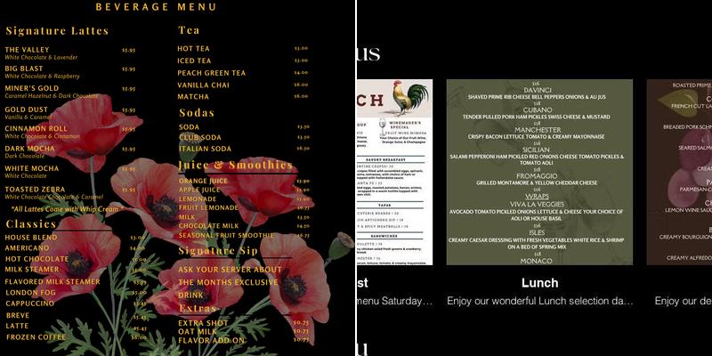 Fountain Creek Winery Menu