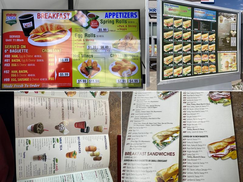 Lee's Sandwiches Menu