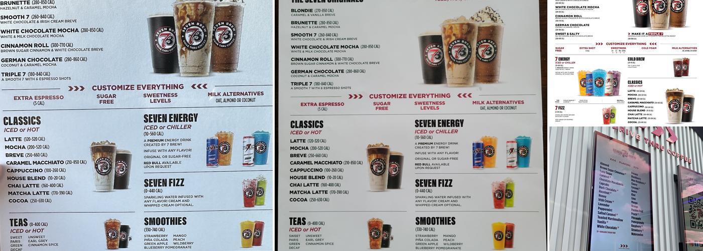 7 Brew Coffee Menu