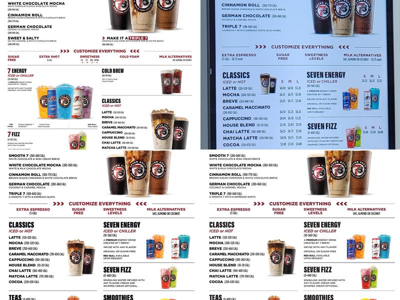7 Brew Coffee Menu