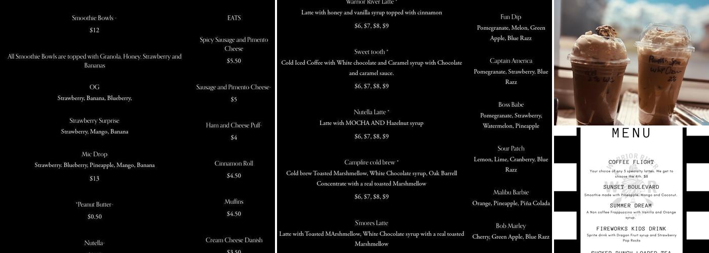 Warrior River Coffee Company Menu