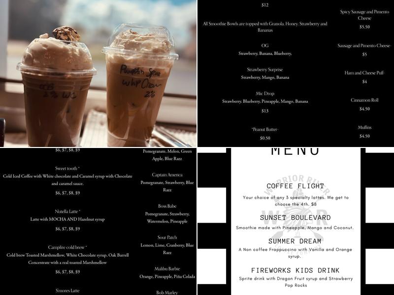 Warrior River Coffee Company Menu