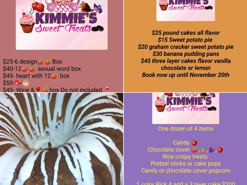 Kimmie Sweet Treats Menu