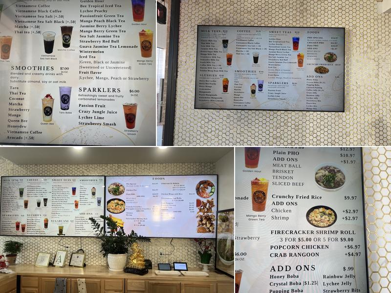 Bee Happy Boba Tea Menu
