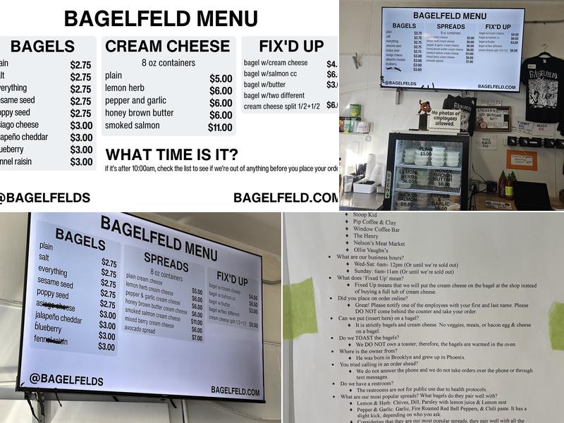 Bagelfeld Menu