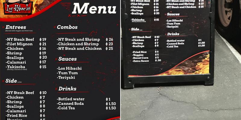 Los Hibachi Menu